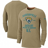 Men's Jacksonville Jaguars Nike Tan 2019 Salute to Service Sideline Performance Long Sleeve Shirt,baseball caps,new era cap wholesale,wholesale hats